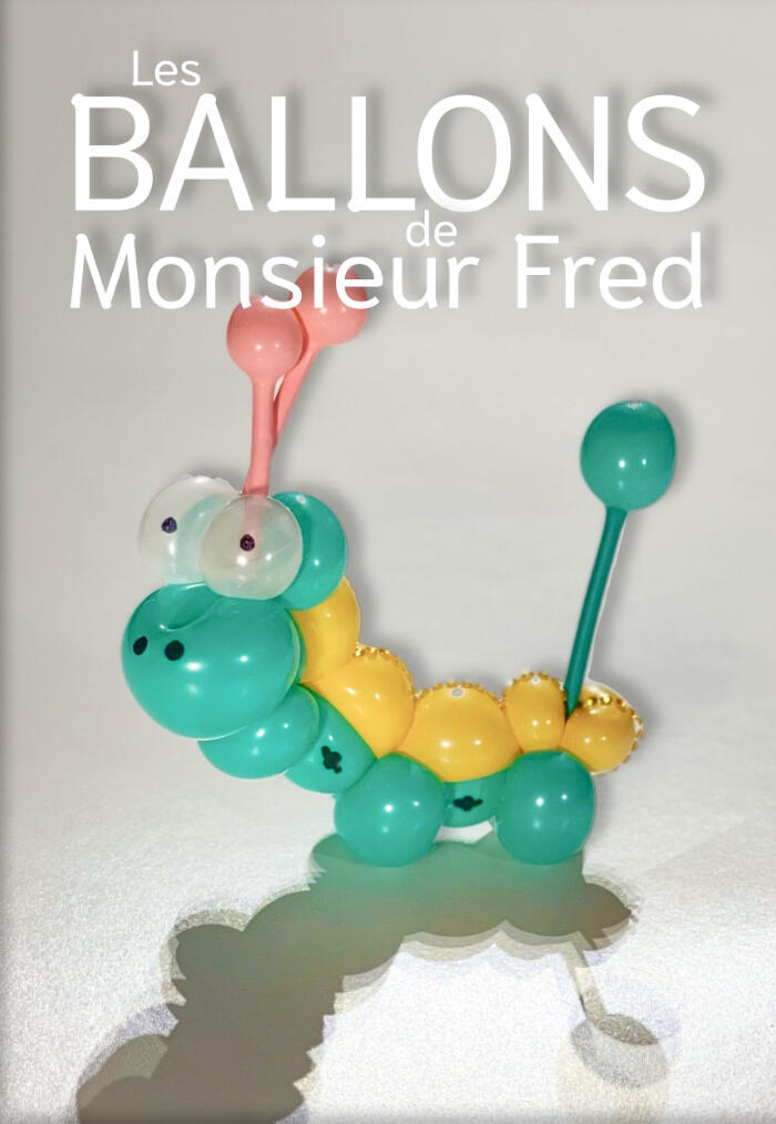 Affiche d’événement mettant en avant la sculpture sur ballons lors d’une fête tout public.
