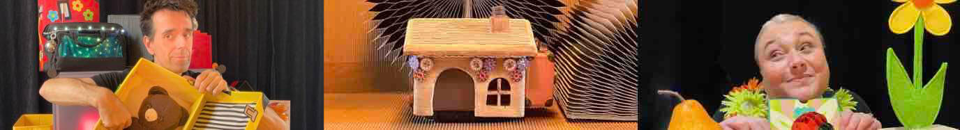 Spectacle Jeune Public, Enfants, tout-petits, crèches, école, centre de loisirs, maternelles pour mairies, centres de loisirs, médiathèques/bibliothèques, écoles, comités des fêtes, communautés de communes, entreprises. Monsieur Fred et Aurore la comédienne sur scène et le spectacle “Risque-Tout”, captivant enfants et familles avec des numéros de magie et d’animation interactifs dans les hauts-de-france et normandie